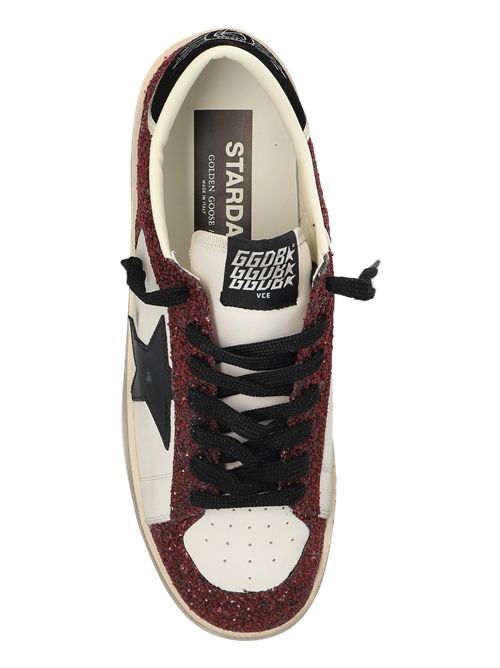stardan leather and glitter upper leather star suede heel Golden Goose | GWF00333.F008766.15994MILK/BORDEAUX/BLACK